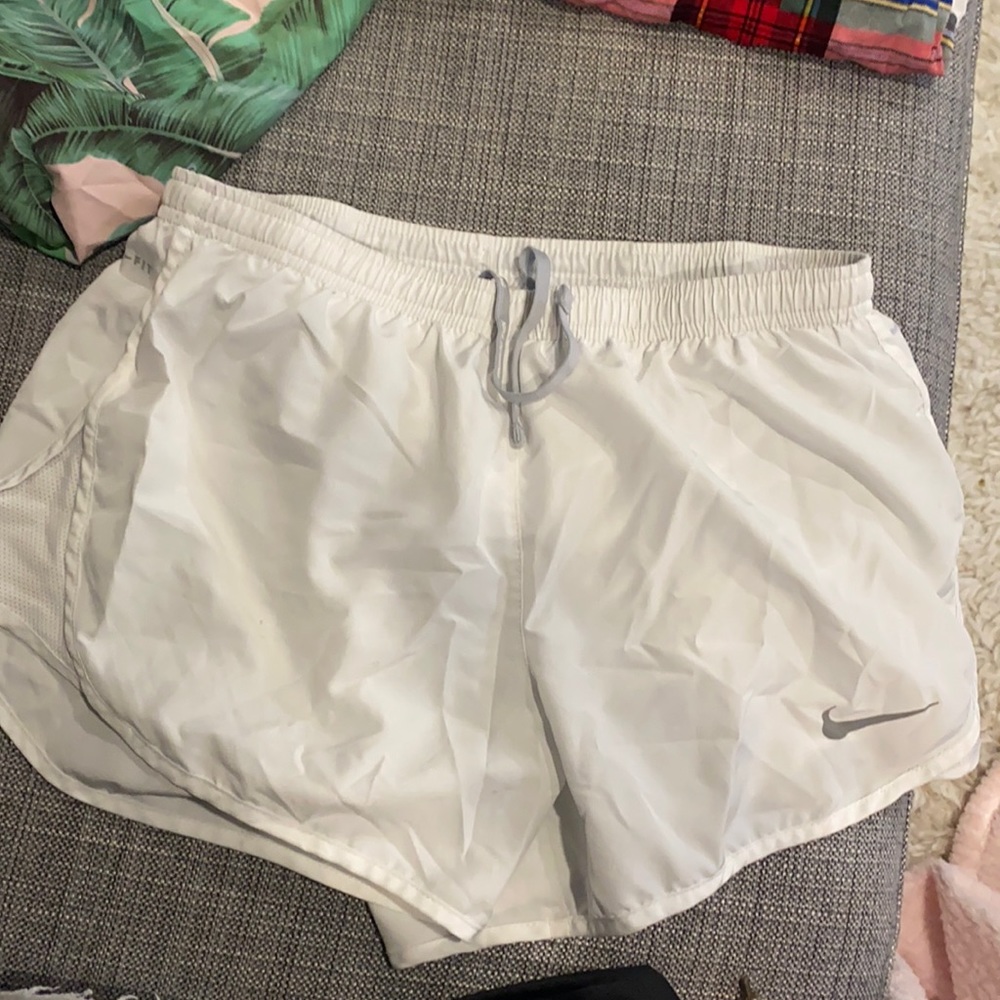 White Nike shorts